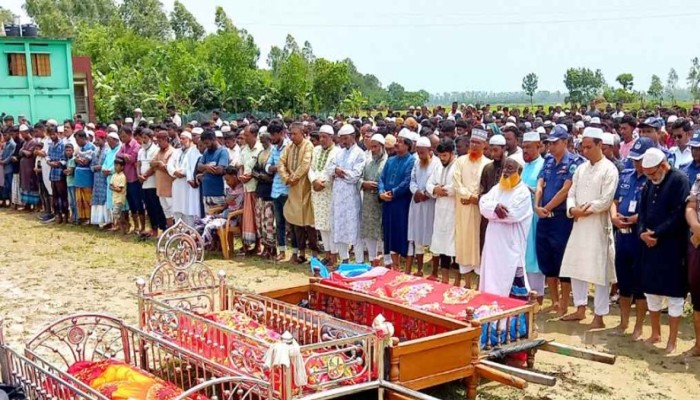 জানাজা শেষে চিরবিদায় ৯ যুবকের, কান্নায় ভারী নওগাঁর আকাশ-বাতাস