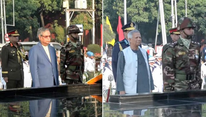 শিখা অনির্বাণে রাষ্ট্রপতি ও প্রধান উপদেষ্টার শ্রদ্ধা