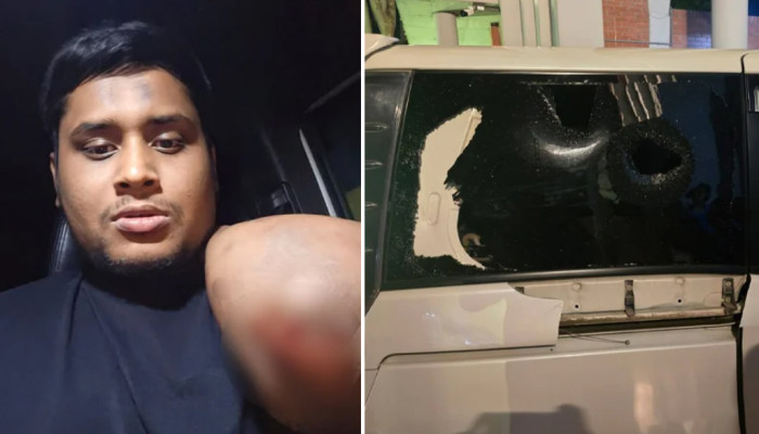 ​হাসনাত আব্দুল্লাহর গাড়িতে হামলা