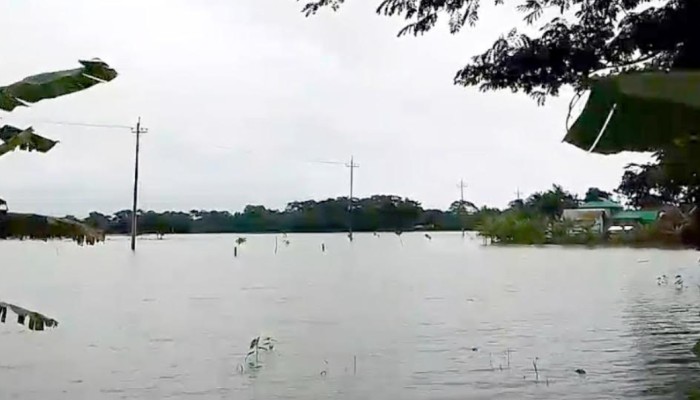 অস্বাভাবিক জোয়ারের জলোচ্ছ্বাসে ভাসছে বেড়িবাঁধের বাইরের নিম্নাঞ্চল