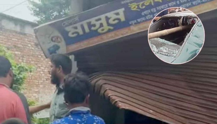 মদ খেয়ে গাড়ি নিয়ে ঠুকে গেল দোকানে....
