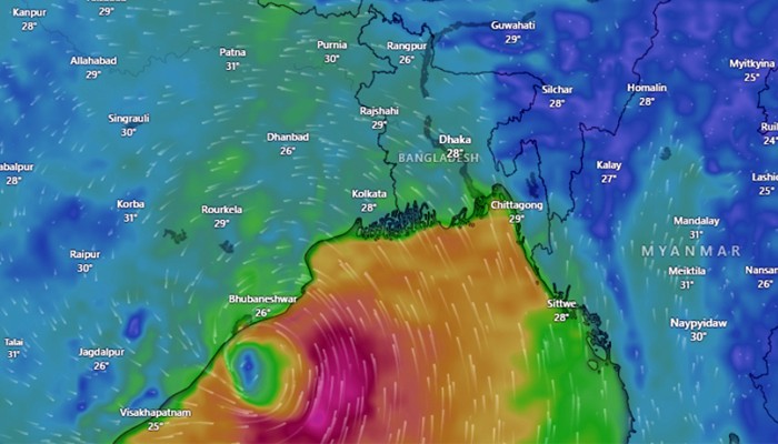 মোংলা সমুদ্রবন্দর থেকে ৭৩৫ কিমি দূরে গভীর নিম্নচাপ