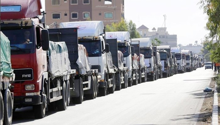 ​যুদ্ধবিধ্বস্ত গাজায় ঢুকছে ৬০০ ত্রাণবাহী ট্রাক