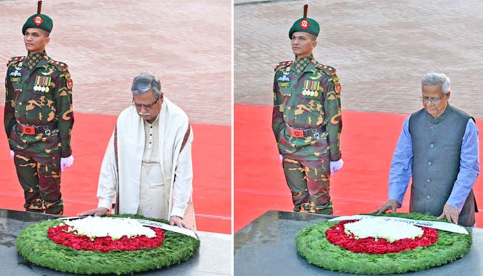 বুদ্ধিজীবী স্মৃতিসৌধে রাষ্ট্রপতি ও প্রধান উপদেষ্টার শ্রদ্ধা