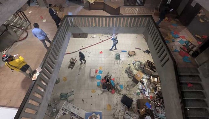 ছায়ানট ভবনে হামলা, ভাঙচুর