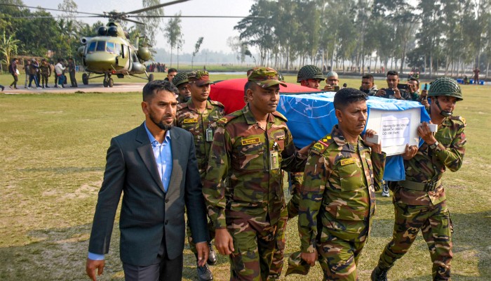 শান্তিরক্ষী সবুজের মরদেহ গাইবান্ধায়, সামরিক মর্যাদায় দাফনের প্রস্তুতি