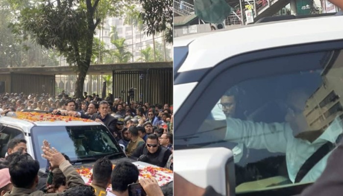 ​হাদির কবর জিয়ারত শেষে নির্বাচন ভবনের পথে তারেক রহমান