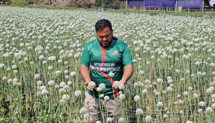 ​পেঁয়াজের বীজ চাষে কৃষি উদ্যোক্তা হুমায়নের বাজিমাত