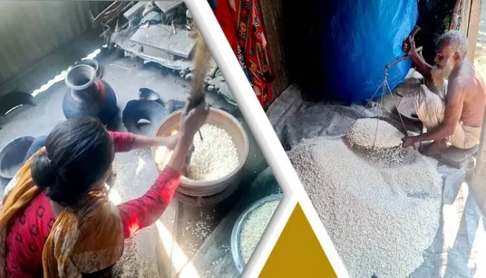 ​রমজানে হাতে ভাজা মুড়ি তৈরিতে ব্যস্ত টাঙ্গাইলের নারীরা