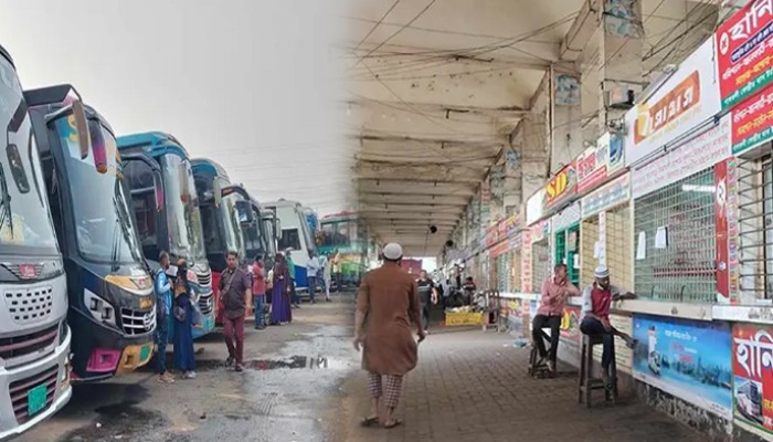 গাবতলী বাস টার্মিনাল ফাঁকা, যাত্রীর দেখা নেই