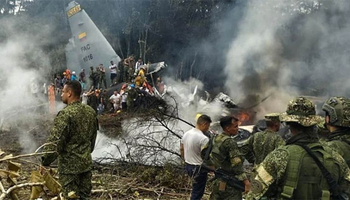 ​কলম্বিয়ায় সামরিক বিমান দুর্ঘটনা: নিহতের সংখ্যা বেড়ে ৬৬
