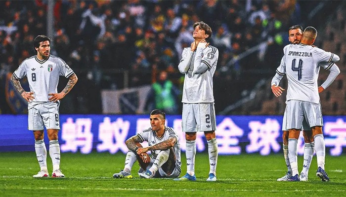 টানা তৃতীয়বারের মতো বিশ্বকাপ থেকে বাদ ইতালি