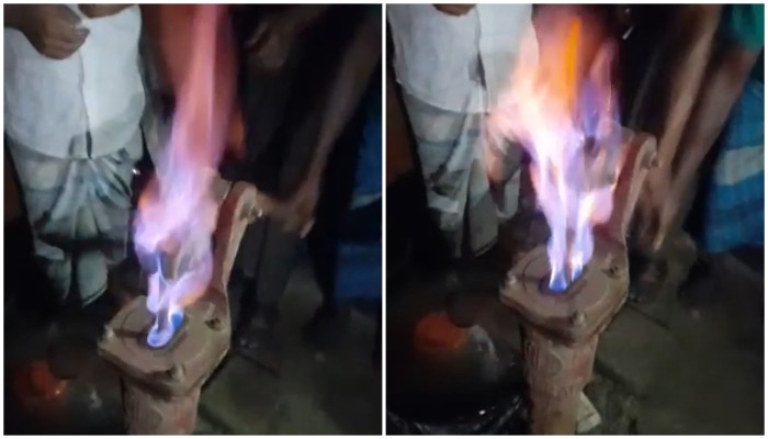 নোয়াখালীতে নলকূপ দিয়ে উঠছে গ্যাস, এলাকায় চাঞ্চল্য