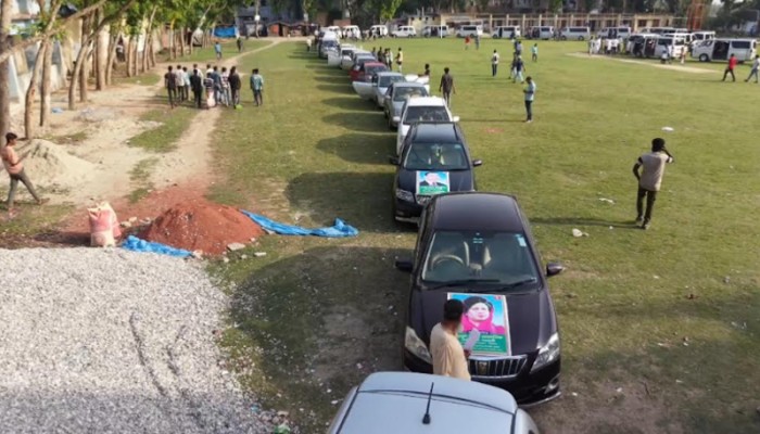 জ্বালানি সংকটের মধ্যেই অর্ধশত গাড়ি নিয়ে ছাত্রদল নেতার শোডাউন