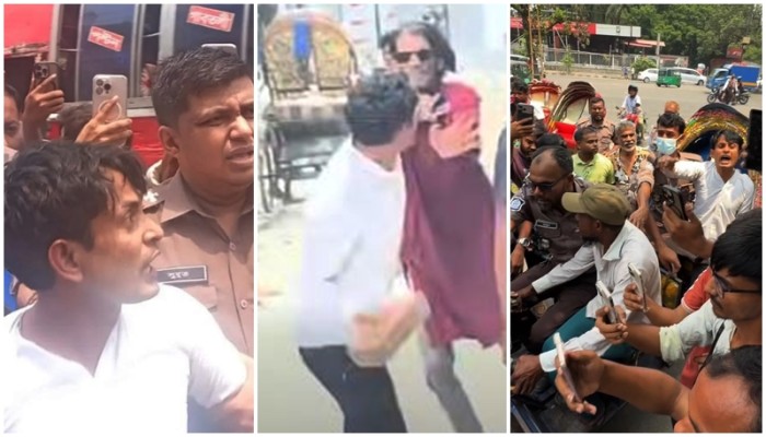 রাশেদ প্রধানের বাসার সামনে বিক্ষোভ