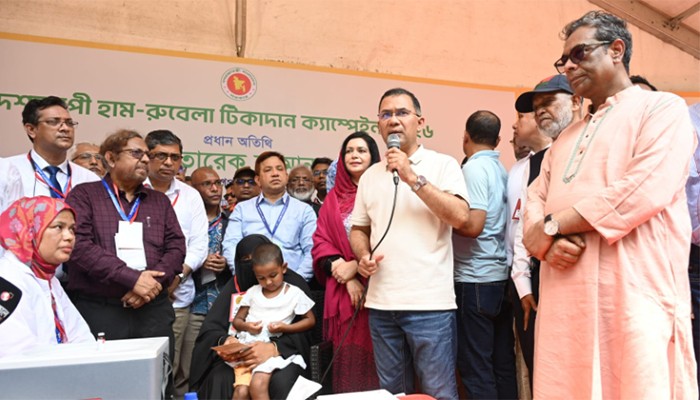 ​বগুড়ায় হামের টিকাদান কর্মসূচির উদ্বোধন প্রধানমন্ত্রীর