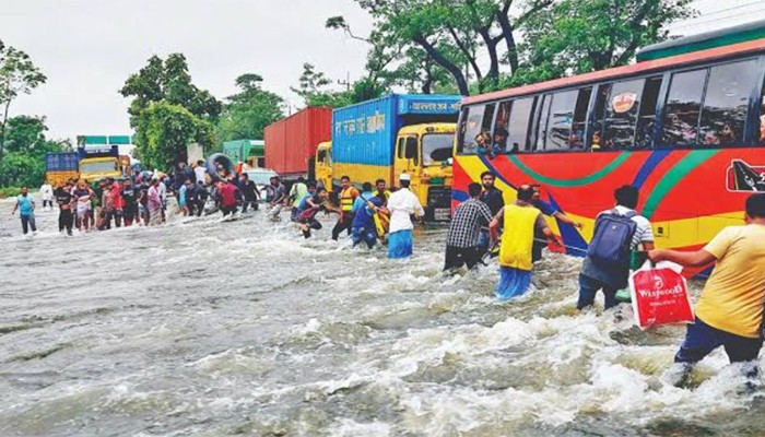 ​ফেনীতে টানা বৃষ্টিতে আবারও বন্যার শঙ্কা