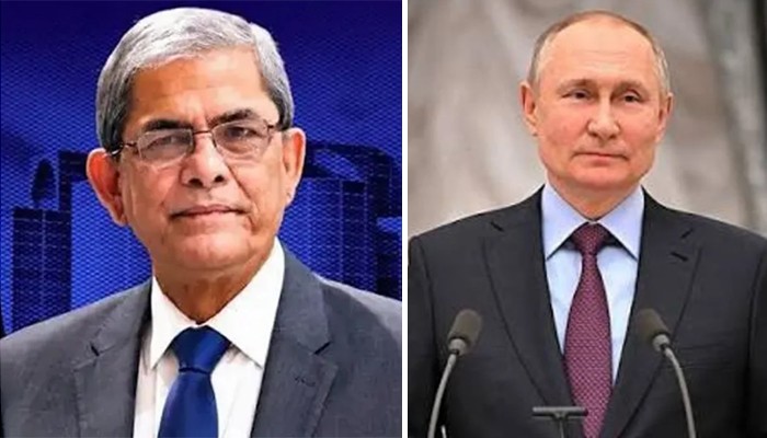 রাষ্ট্রপতি মির্জা ফখরুলকে অভিনন্দন জানালেন রাশিয়ার প্রেসিডেন্ট পুতিন