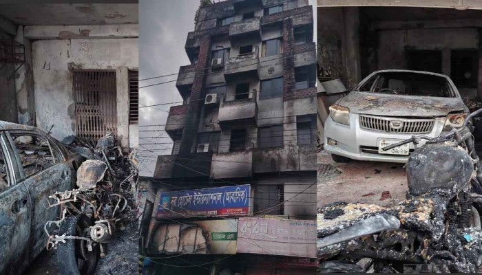 শরীয়তপুরে আবাসিক হোটেলে আগুন, ছাদে উঠে প্রাণে রক্ষা পেলেন ১৭ জন