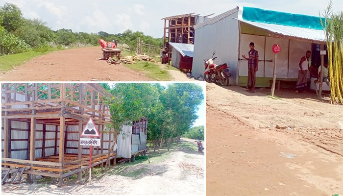 কুয়াকাটার গঙ্গামতিতে ফ্রি-স্টাইলে চলছে বেড়িবাঁধ দখল