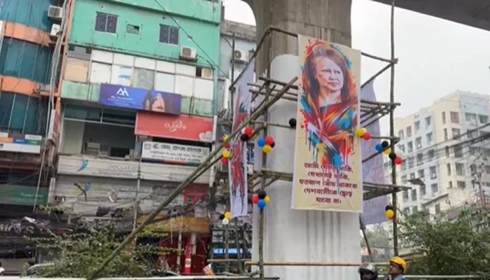 মেট্রোরেলের পিলারে গ্রাফিতি কর্মসূচির উদ্বোধন